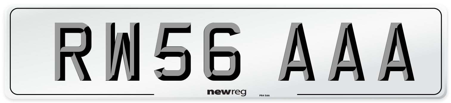 RW56 AAA Number Plate from New Reg